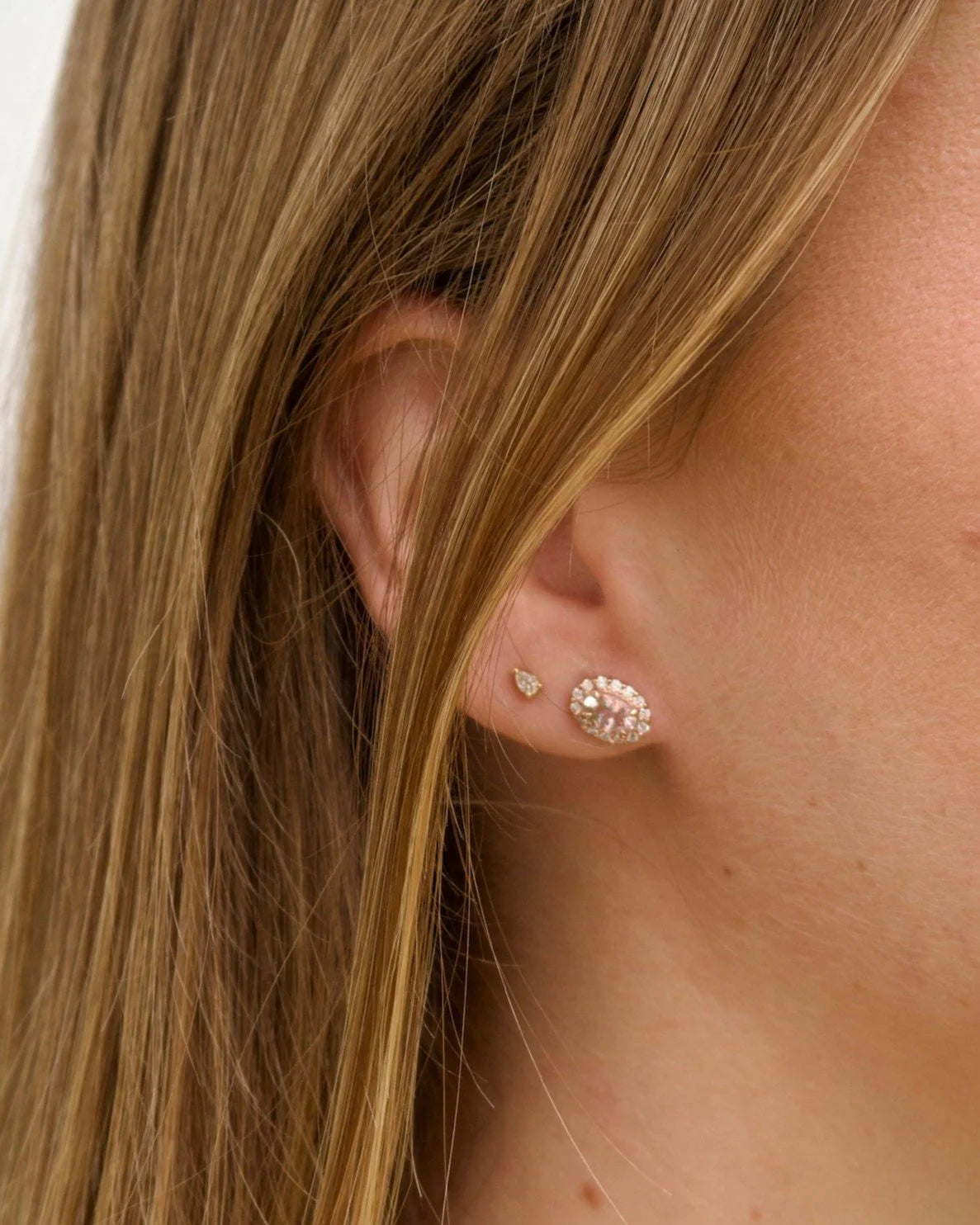 Aretes Broqueles Morganita ¦ Forma Oval