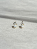 Broqueles Goccia de Oro Blanco 14k con Diamantes de Laboratorio