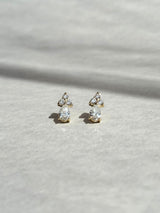Broqueles Goccia de Oro Blanco 14k con Diamantes de Laboratorio