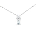 Dije Cieli Corte Esmeralda de Oro Blanco 14k con Diamantes de Laboratorio