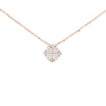 Dije Lucky de Oro Rosa 14k con Diamantes de Laboratorio