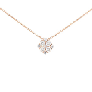 Dije Lucky de Oro Rosa 14k con Diamantes de Laboratorio