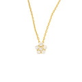 Dije Flor Mar de Oro Amarillo 14k con Diamantes de Laboratorio