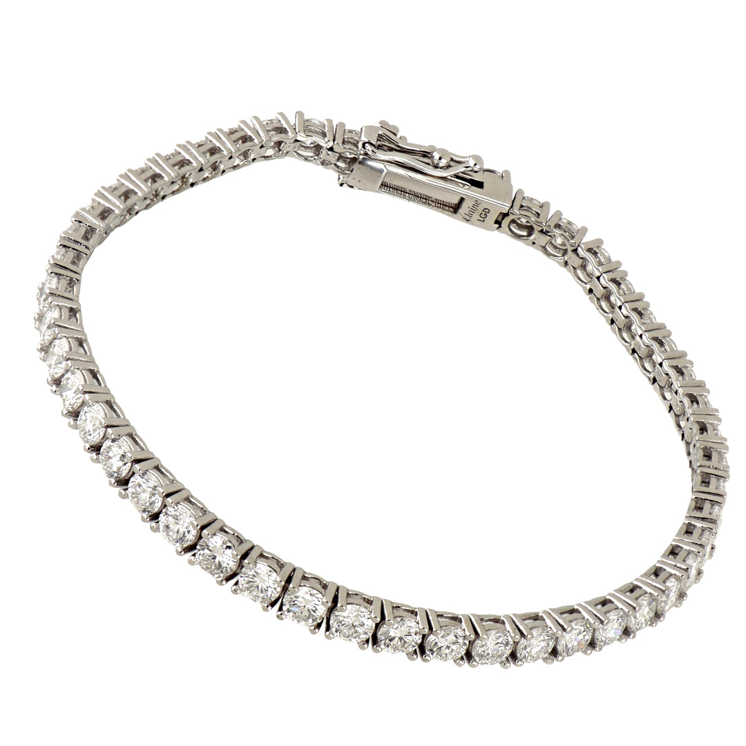 Pulsera Tennis Elaine Vault de Oro Blanco 14k con 5.17 cts de Diamantes de Laboratorio