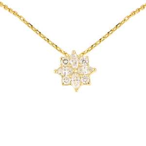 Dije Fiore de Oro Amarillo 14k con Diamantes de Laboratorio
