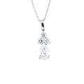 Dije Goccia de Oro Blanco 14k con Diamantes de Laboratorio