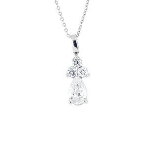 Dije Goccia de Oro Blanco 14k con Diamantes de Laboratorio