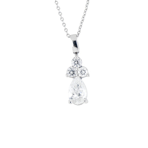 Dije Goccia de Oro Blanco 14k con Diamantes de Laboratorio