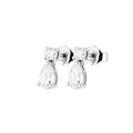Broqueles Goccia Cima de Oro Blanco 14k con Diamantes de Laboratorio
